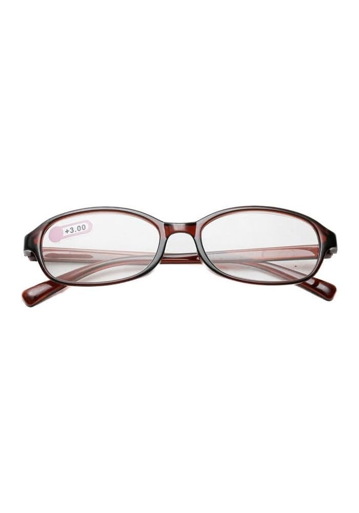 Daiso Oval Reading Glasses - Plus 3.0 - Red - Image 1